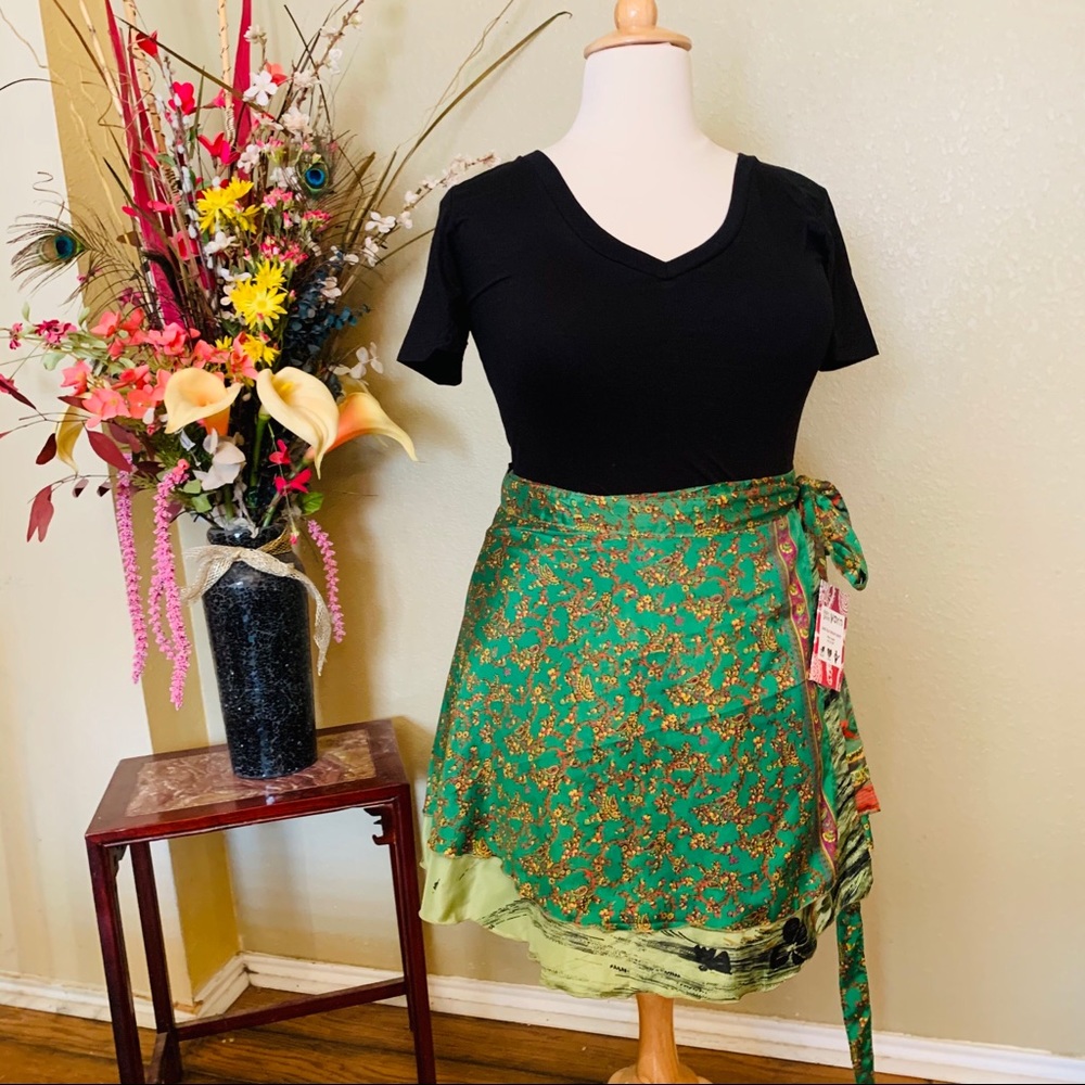 Silk wrap skirt